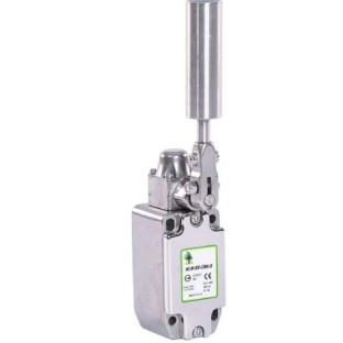 Miniconmutador de alineación de cinta - Acero inoxidable, 22 mm de diámetro con rodillo de 70 mm de longitud (HLM-SS-CBA)